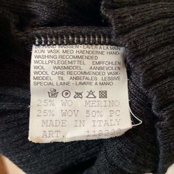 SALE Gazzarrini Uomo Men’s Ribbed Sweater Made in Italy Size Medium black - Picture 5 of 6